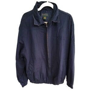 IZOD Men's Lightweight Cotton Performance Full Zip Blue Jacket Large